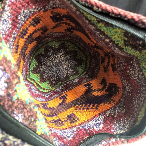 Colourful knit handmade artisan made crossbody bucket  bag purse - Picture 7 of 16